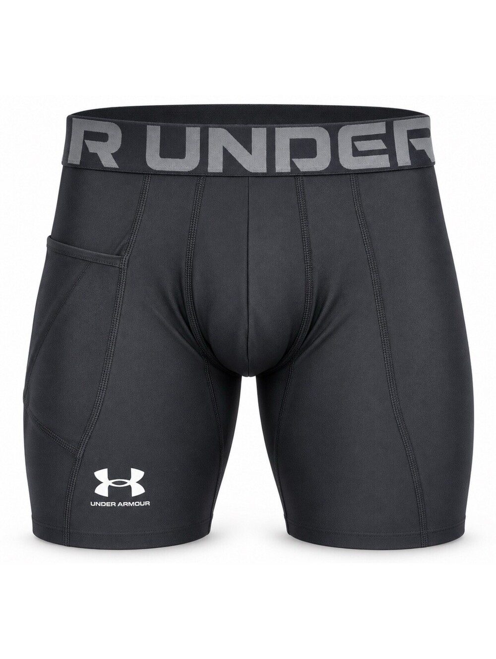 Under Armour HeatGear Compression Shorts Men’s Large Black Pocket Athletic